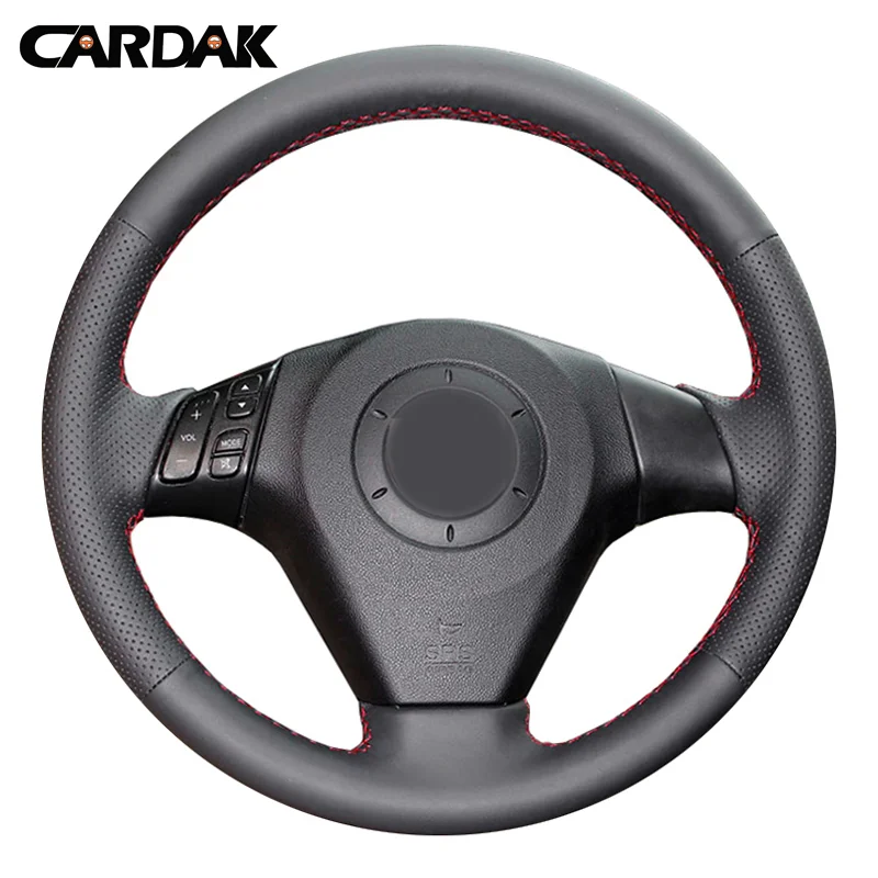 Прошитые вручную черные чехлы на руль из искусственной кожи для Mazda 3 Axela 2004-2009 Mazda 5 Mazda 6 Atenza Mazda MPV