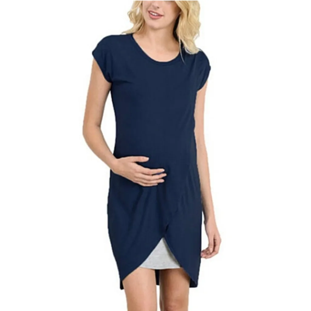 Summer Pregnant Women Nursing Dresses Clothes Women's Maternity Wrap Top Cap Sleeveless Layer Blouse Vest Dress | Мать и ребенок