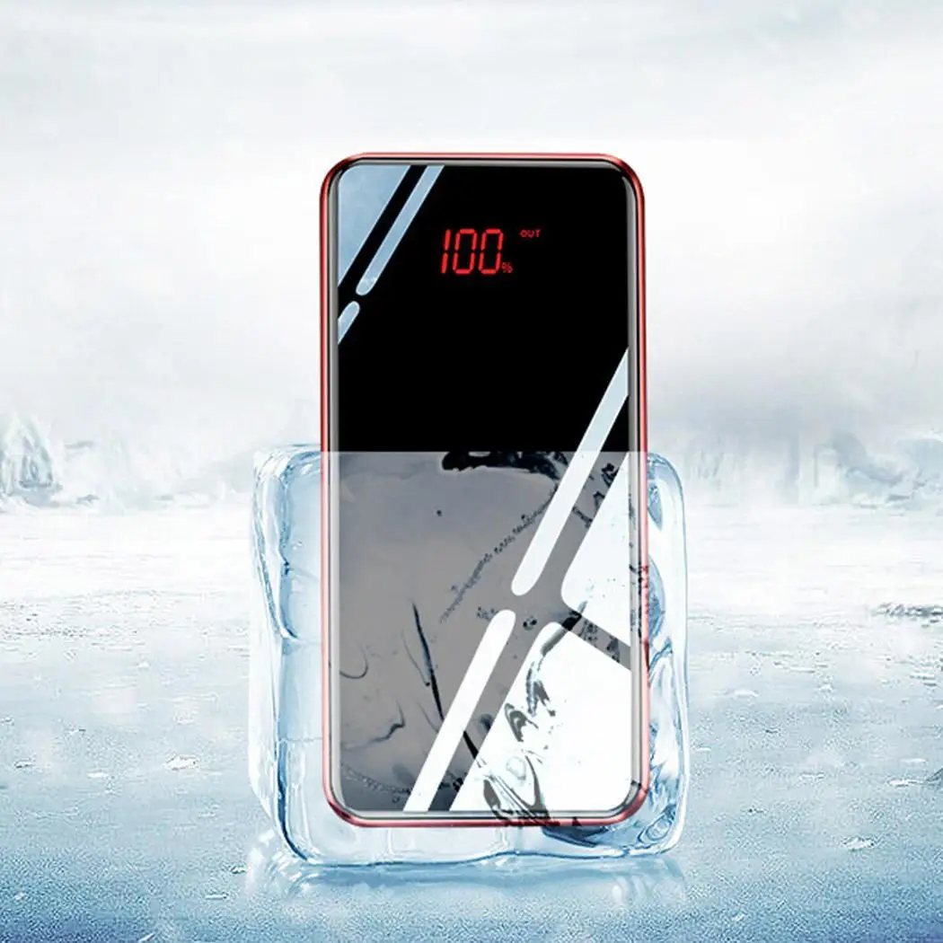 20000 мАч Водонепроницаемый 3 порта зеркальный светодиодный цифровой дисплей Type C