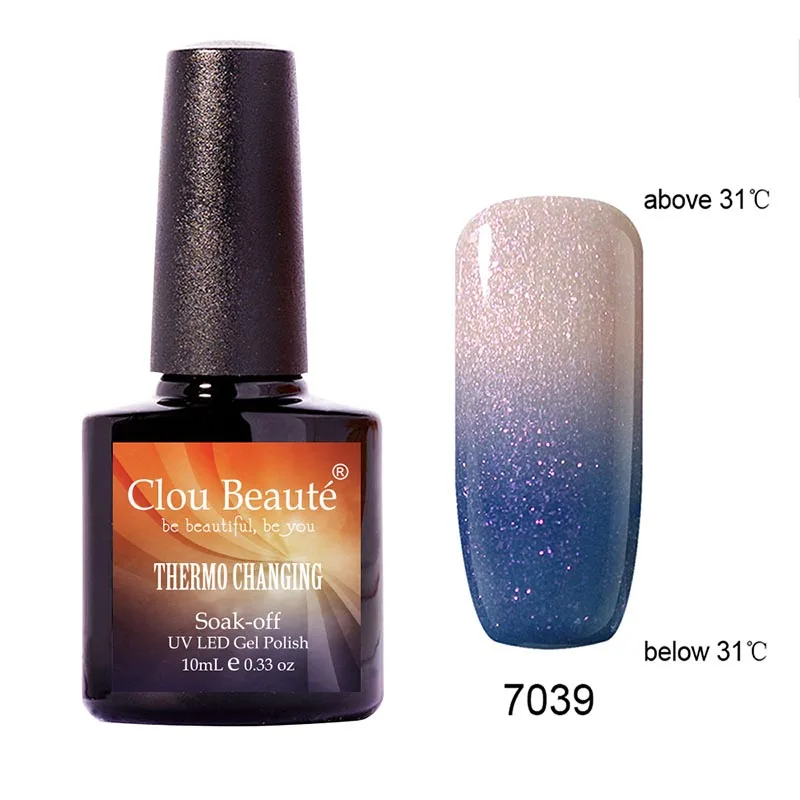 Hot Sale 48 Colors 10ml Clou Beaute 7039 Gel Lacquer Temperature Color Change Nail Art Soak Off UV Polish | Красота и здоровье