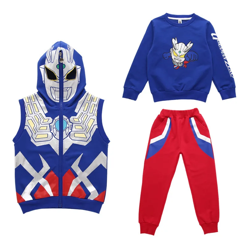 Детские для мужчин мальчик Хэллоуин костюм косплея Ultraman Taro tiga Ginga рубашка брюки