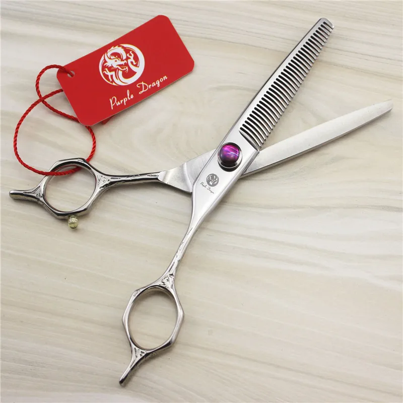 Purple Dragon 5.5 inch Professional Hairdressing Scissors Pattern Handle High Quality Titanium Salon Cutting Barber Shear | Красота и