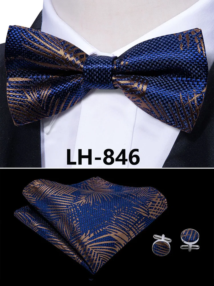 LF-803 Barry.Wang, модные мужские галстуки-бабочки из шелка, белые галстуки-бабочки Пейсли для мужчин, Свадебные вечерние галстуки для жениха, подарок для мужчин - Цвет: LH-846