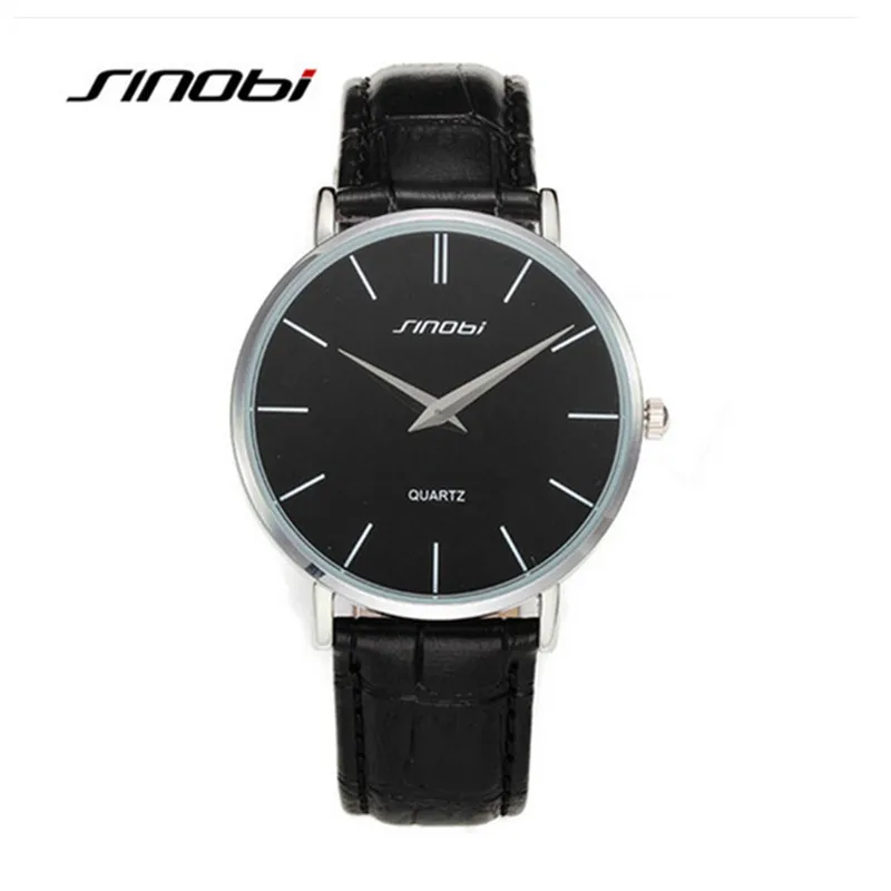 

SINOBI Top Brand Quartz-Watch Men Genuine Leather Business Watches Waterproof 30M Watch Male Hour montre homme relogio masculino