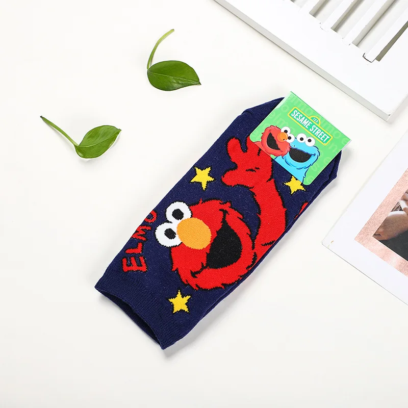 Носки в Корейском стиле с мультяшным принтом Улица Сезам милые забавные женские