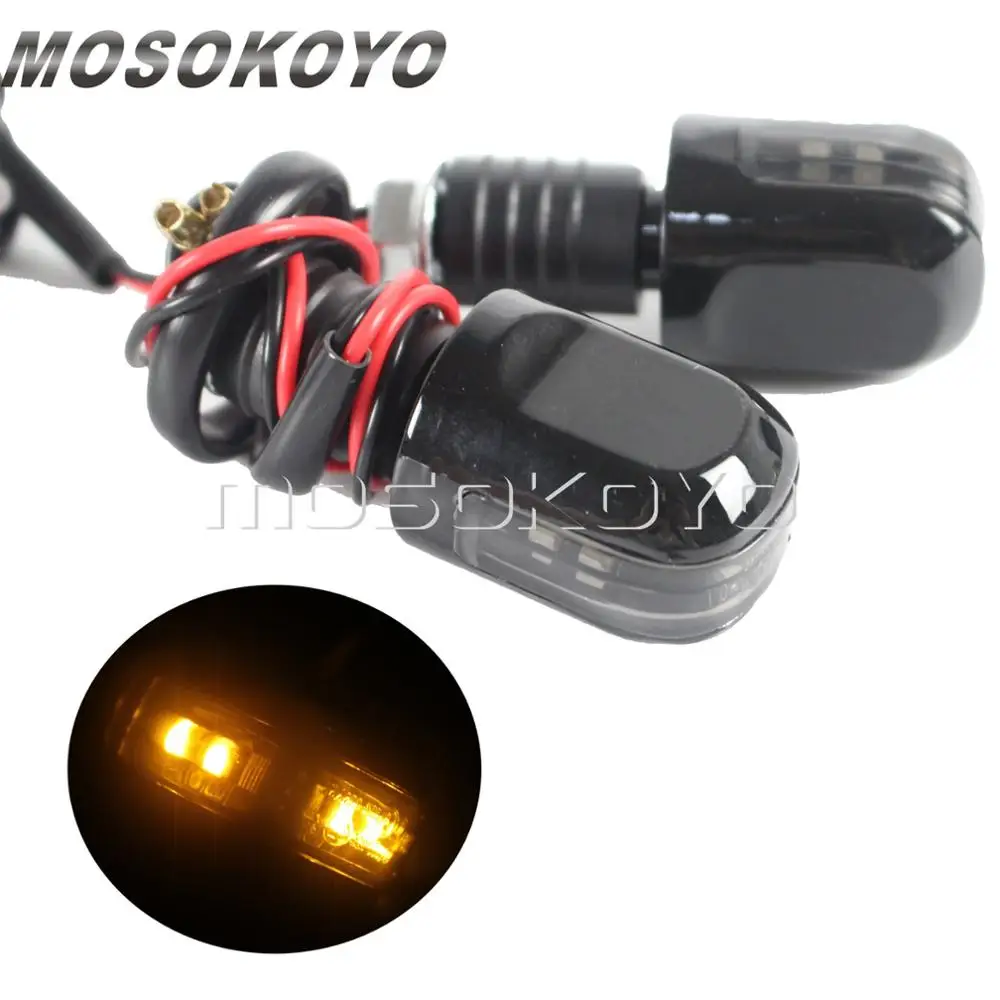 smoke lens E-Mark одобренный мотоцикл 7/" Ручка Бар Торцевая заглушка мигалка указатель поворота светильник для Chopper Bobber Кафе Racer - Цвет: smoke lens