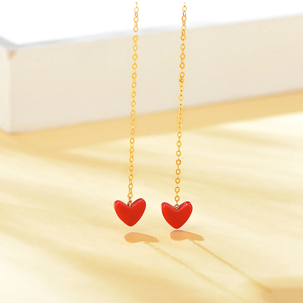 RINYIN ювелирные изделия 100% чистое 18K желтое золото серьги Аутентичные 18 карат
