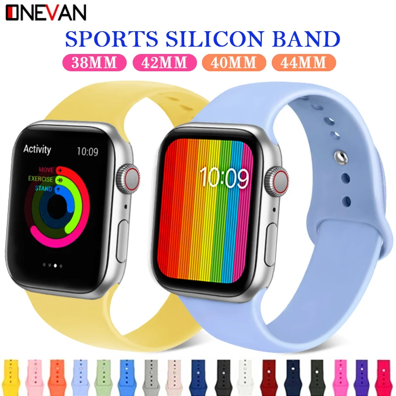 Apple Watch цветной мягкий силиконовый спортивный ремень серия 4 3 2 1 38 42 мм iWatch 40