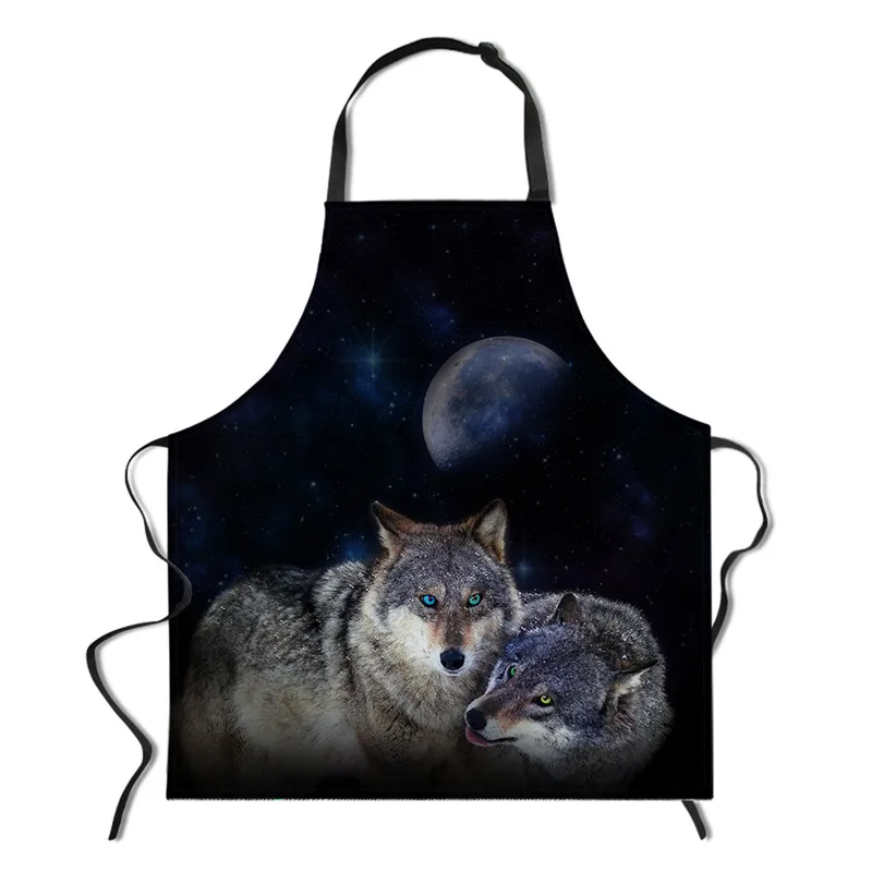 CC3711R FORUDESIGNS/Night Wolf безрукавный фартук женщина Для мужчин нагрудники для взрослых дома Пособия по кулинарии выпечки Кофе магазин очистки Кухонные фартуки аксессуары - Цвет: CC3711R