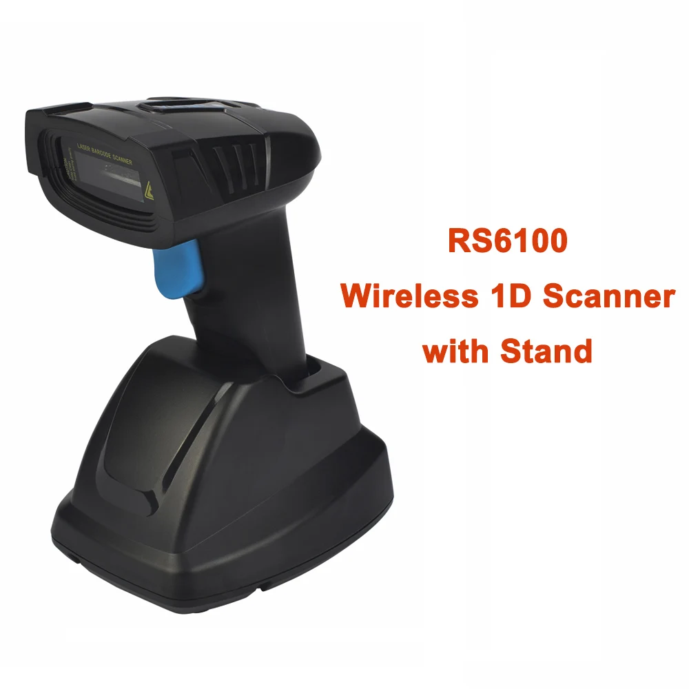 RS6100 Wireless 1D Беспроводной 2,4G 1D сканер штрих-кода 2D qr-считыватель Ручной USB проводной сканер штрихкодов пистолет с подставкой для Android Windows IOS - Цвет: RS6100 Wireless 1D
