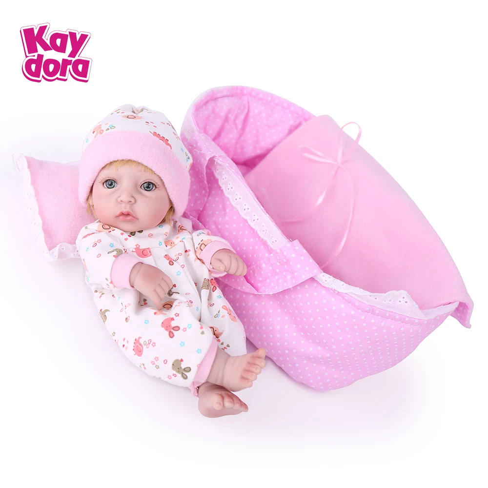 Girl KAYDORA 10 дюймов 28 см полностью виниловый силиконовый реборн Детские куклы реалистичные Мини Реалистичная кукла маленькая Реалистичная Boneca игрушки для младенцев - Цвет: Girl