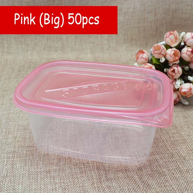 Pink big 50pcs 50 шт./компл. прозрачность-мусс Коробки торт выпечки инструменты для упаковки печенья фрукты тысяч-слой коробки для тортов и пирожных вынуть Еда контейнер - Цвет: Pink big 50pcs