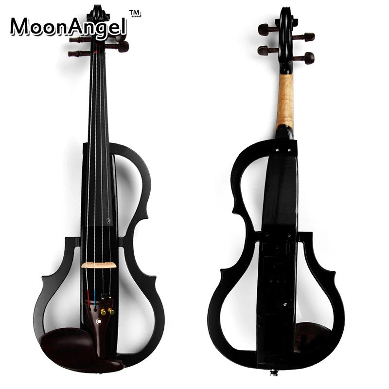 4/4 черный деревянный Электрический Скрипка Музыкальные инструменты хорошее