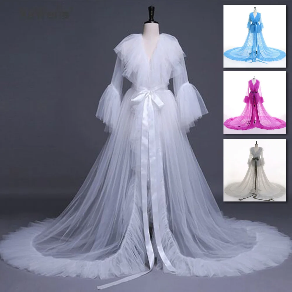 Women Dress Perspective Mesh Party Dresses Large Pendulum Long Bow Knot Floor Length Ladies | Женская одежда