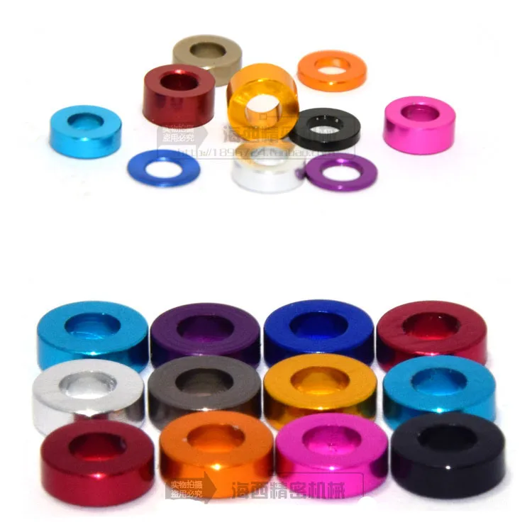 50pcs M3*6*1.5mm Aluminum flat washer for RC Model Part countersunk Gasket Washer meson anodized colorful | Обустройство дома