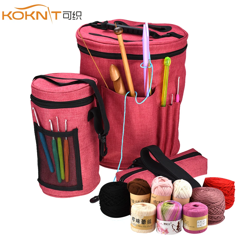 

KOKNIT 3 шт./компл. сумка для вязания, сумка-Органайзер для вязания, переносная сумка для хранения вязания и вязания, чехол-органайзер для женщин...