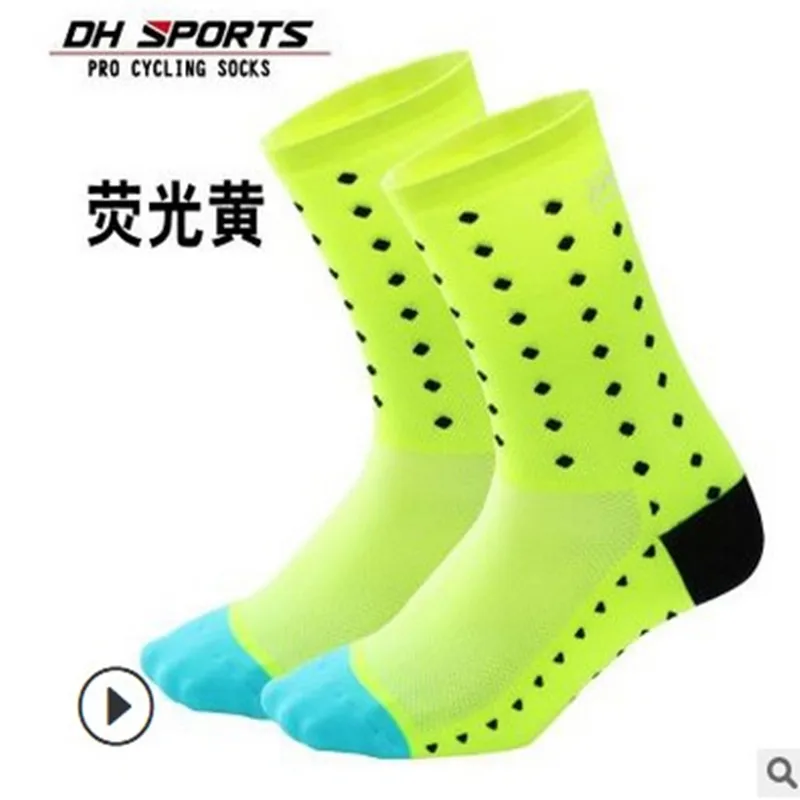 2019DH новые носки Coolmax Calcetines Ciclismo мужские носки Одежда MTB-стойкие дышащие Hicken унисекс велосипедные носки - Цвет: lv se