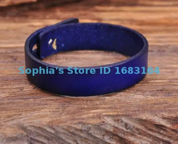 G144 синяя милая искусственная кожа ручной работы для мужчин