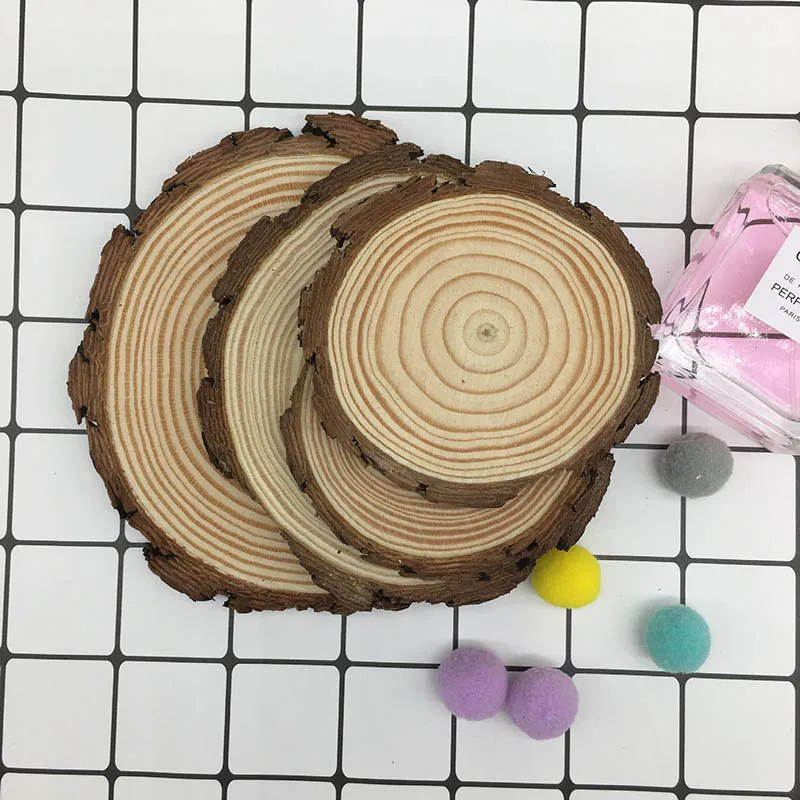 5pcs Unfinished Natural Round Wood Slices Diy Craft Decorations For Birthday Party Wedding Gift Tags DIY Crafts Painting