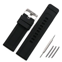 watch accessories 24mm silicone strap mens pin buckle sports waterproof rubber strap female bracelet men watch band