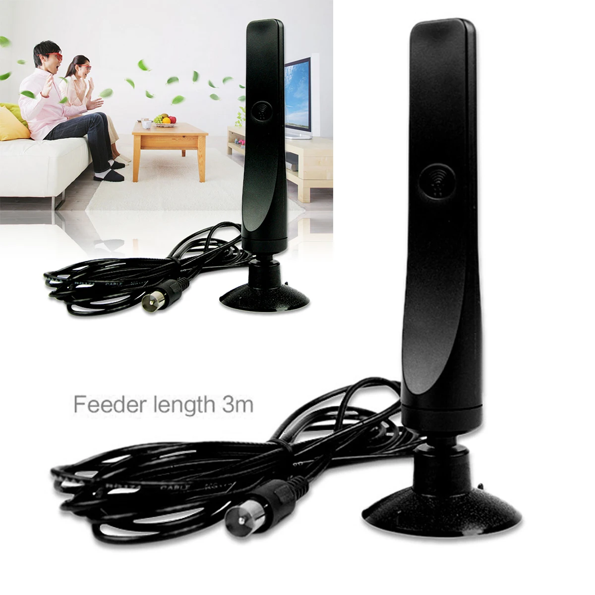 SOONHUA 12dBi Gain Indoor Aerial антенна для HD ТВ для DVB-T tv HD tv цифровая, Бесплатный просмотр HD ТВ антенна усилитель с 3 м коаксиальный кабель