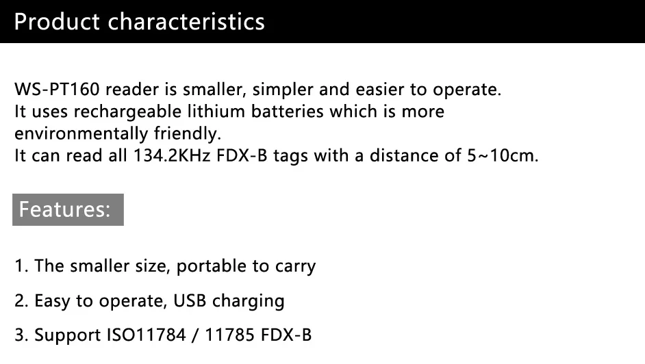 Перезаряжаемая батарея USB FDX-B ID64 Pet ID Ушная бирка маленький мини RFID микрочип считыватель для собак кошек домашних животных чип для сканера