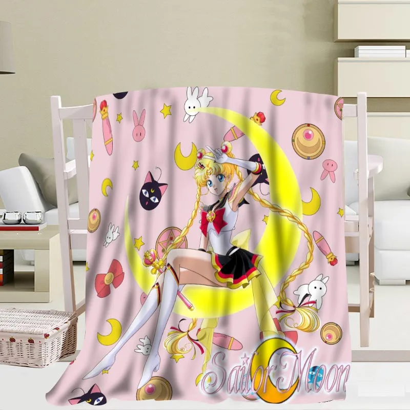 2 P+ Sailor Moon одеяло мягкое DIY диван-кровать одеяло для детей и взрослых теплое одеяло на заказ размер 56x80Inch50X60Inch40X50Inch - Цвет: 2
