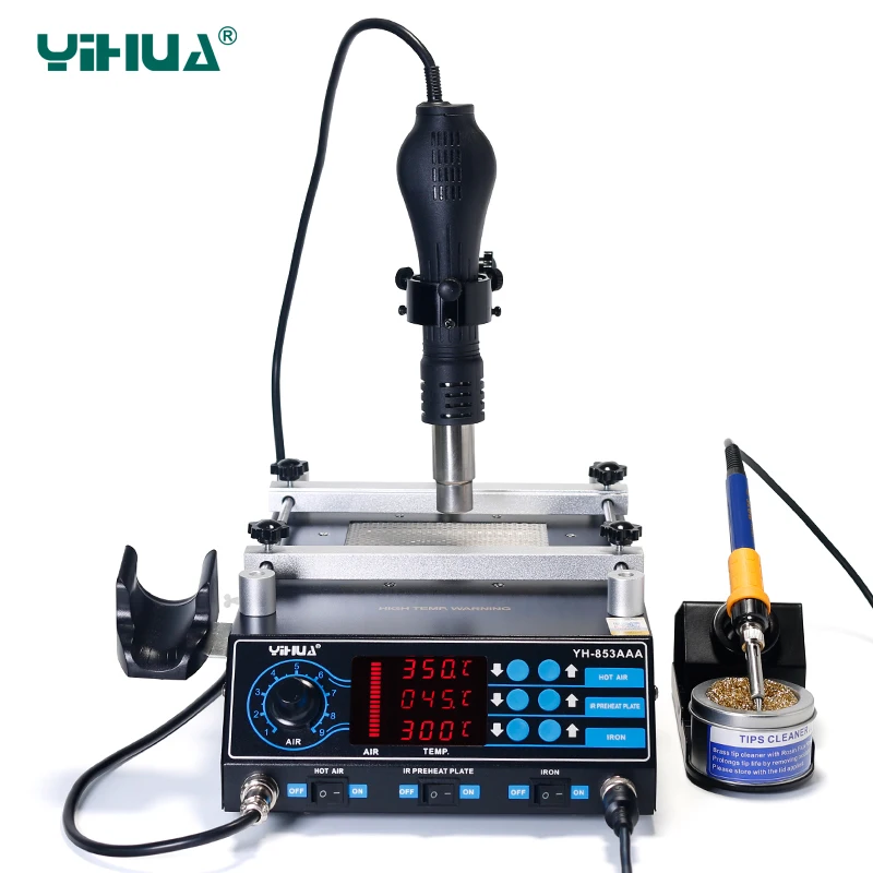 Паяльная станция YIHUA 853AAA Bga SMD паяльники для горячего воздуха предварительного