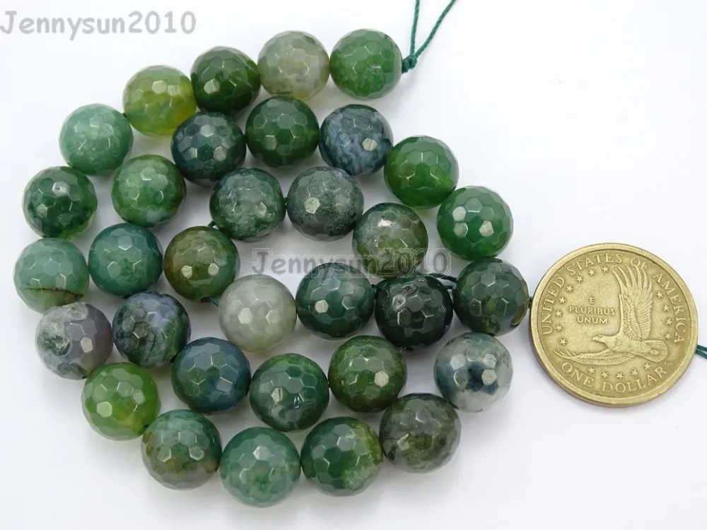 

Натуральный 12 мм мох АГ-ат драгоценные камни круглый ограненный камень разделительные бусины 15 ''нить для ювелирных изделий ремесла 5 нитей/упаковка