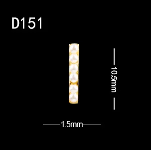 D151 10 шт./лот,, амулеты, Длинные полосы, стразы, для украшения ногтей, 3D, квадратная форма C, сплав, драгоценные камни для ногтей - Цвет: D151