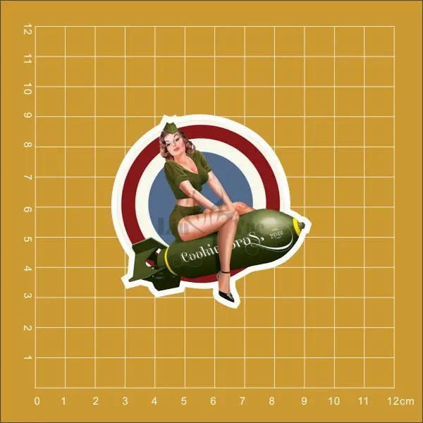 Чехол на колесиках Bomb Girl pinup для ноутбука и скейтборда|pinup girl|stickers stickersgirl skateboards