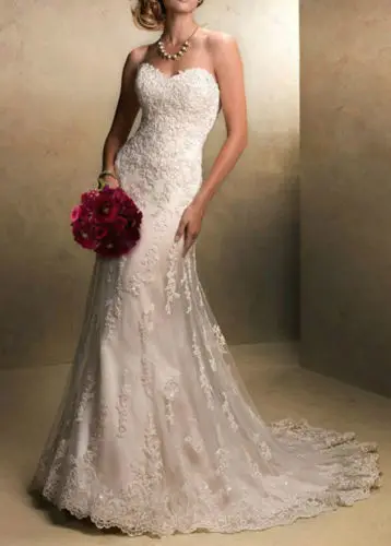 Crazy! New Sexy 2015 A-line Appliques Lace White/Ivory Wedding Dress Custom size 2+4+6+8+10+12+14+16+18+++ | Свадьбы и торжества