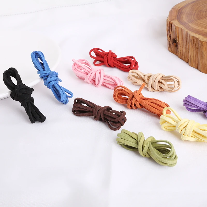 1 м длина 3 мм плоский Плетеный шнурок из искусственной замши Корейский Бархатный