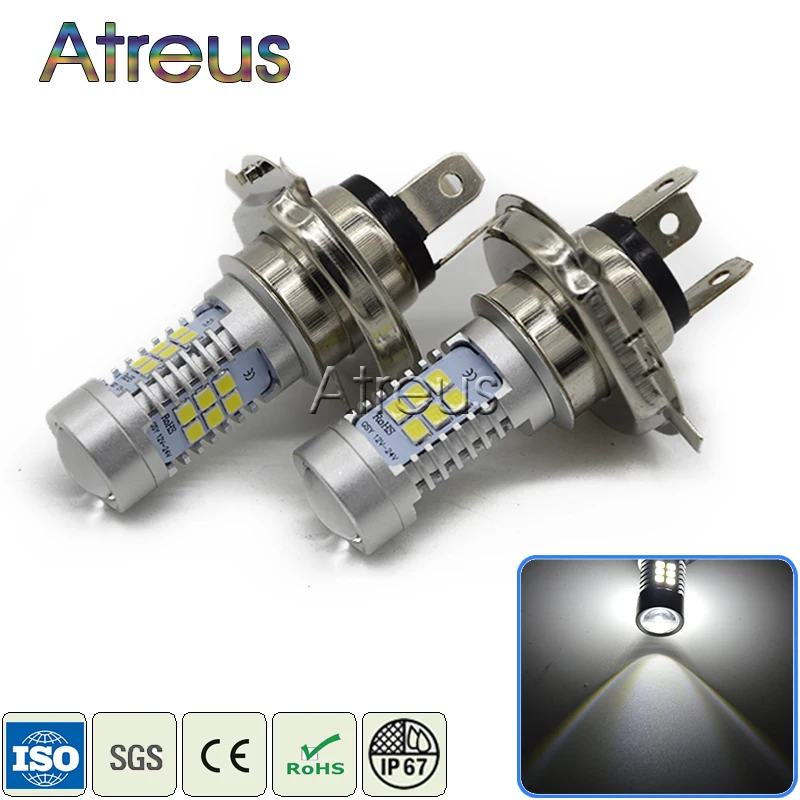 Atreus 2X Автомобильный светодиодный H4 9006 1156 1157 H7 H11 21SMD противотуманный фонарь DRL 12 В с
