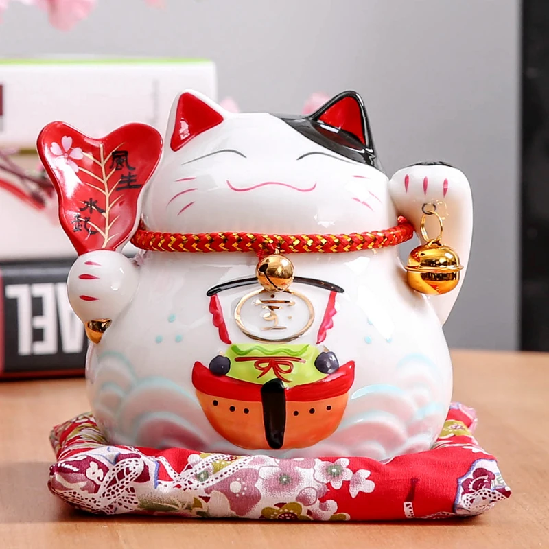 4 5 дюймов maneki neko керамический lucky cat домашний декор фарфоровые декоративные
