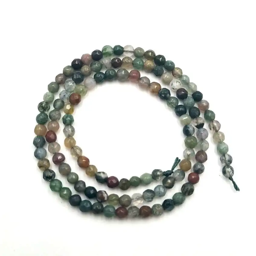 Indian agate Граненый 3 мм Натуральный Камень Амазонит розовый кварц аметисты Агаты лазурит бусины для самостоятельного изготовления ювелирных изделий браслет - Цвет: Indian agate