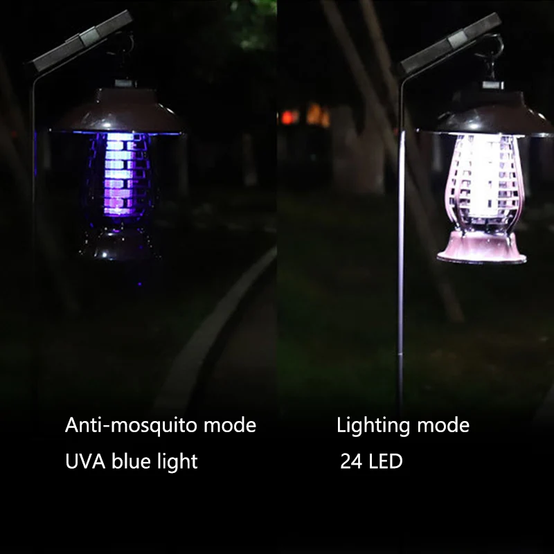 

Solar Mosquito Killer Light 24 LED Lights Lantern Bug Zapper UVA with Waterproof Cap JA55