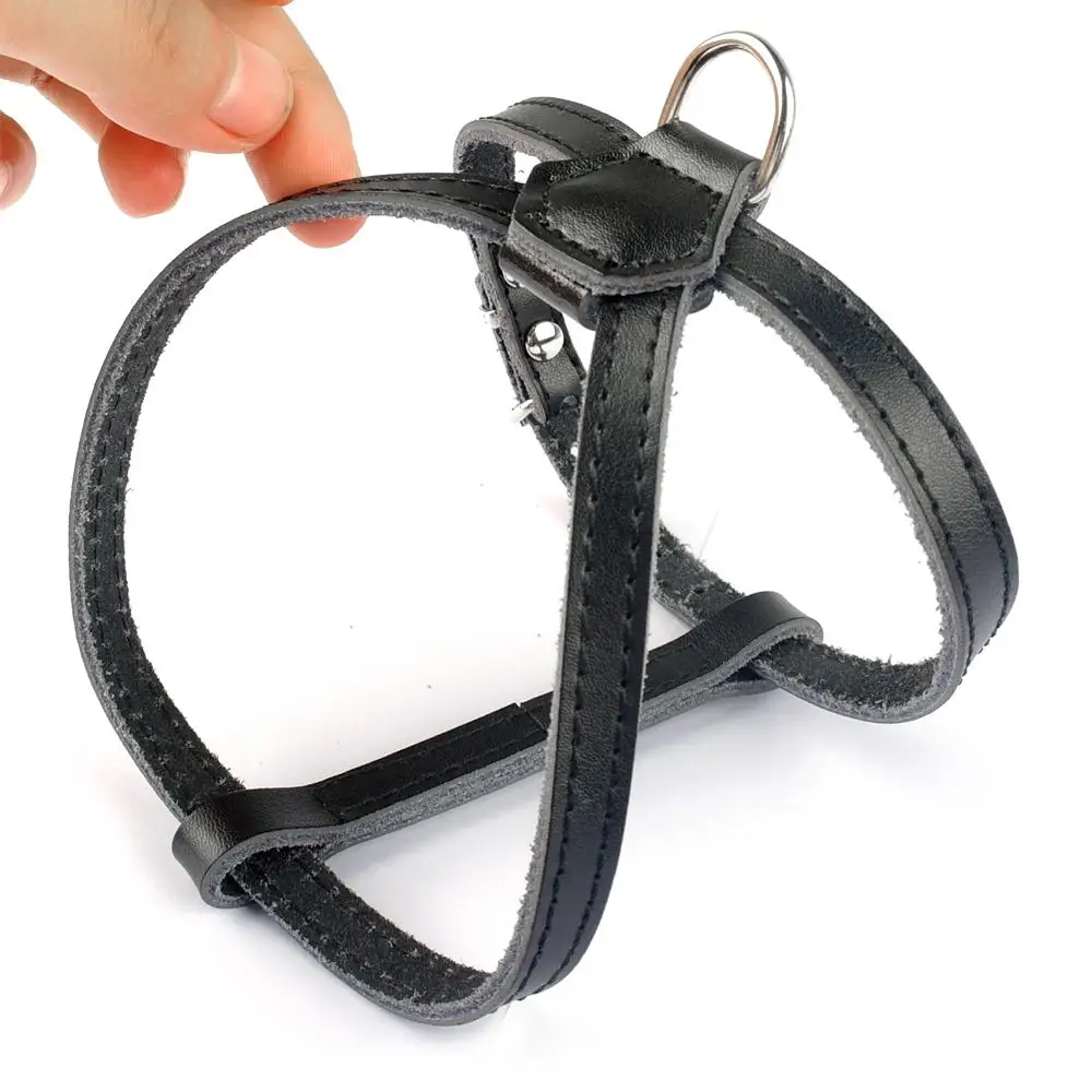 Широкая Регулируемая шлейка для собаки домашнего животного из натуральной кожи