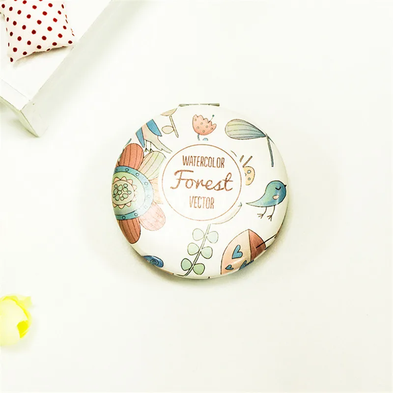 Лесной большой гамбургер портативное зеркало для макияжа Двухстороннее pu кожа