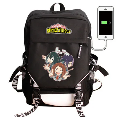 17 Рюкзак для ноутбука My Hero Academy с зарядкой от usb Boku no Hero Academy COS, школьная сумка, рюкзак, водонепроницаемый рюкзак для путешествий - Цвет: 17