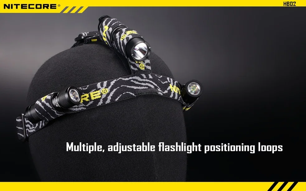 Nitecore HB02 светодиодный налобный светильник из эластичного нейлона AA CR123A 18650 налобный светильник вспышка головной светильник повязка на голову