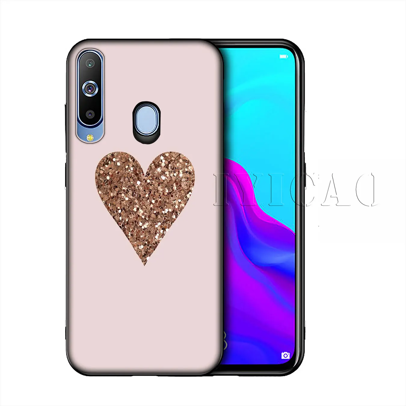 IYICAO, мягкий силиконовый чехол с сердечком ананасом и золотой розой для samsung Galaxy A10 A30 A40 A50 A70 M10 M20 M30, чехол