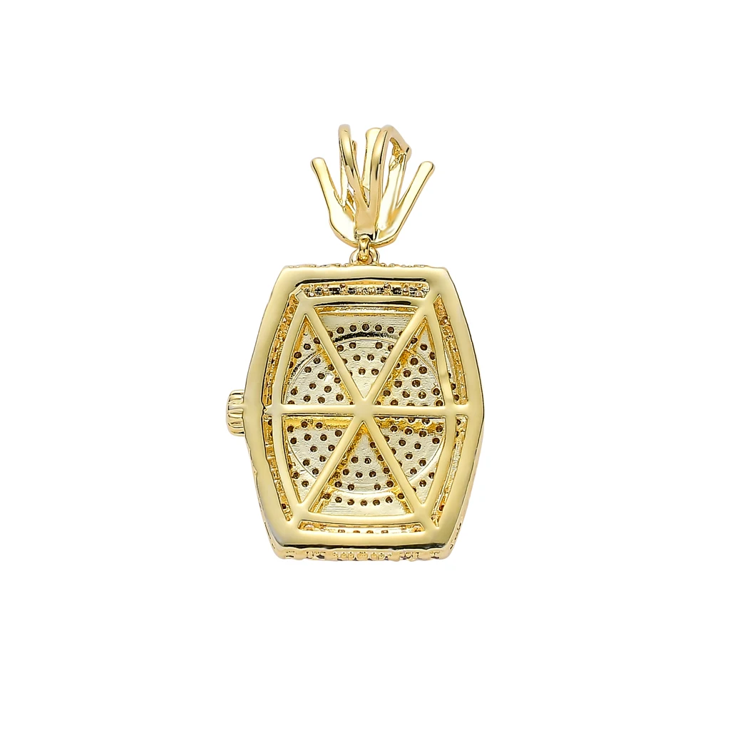 TOPHIPHOP сверкающие часы с циферблатом подвески ожерелья закрепкой циркониевые