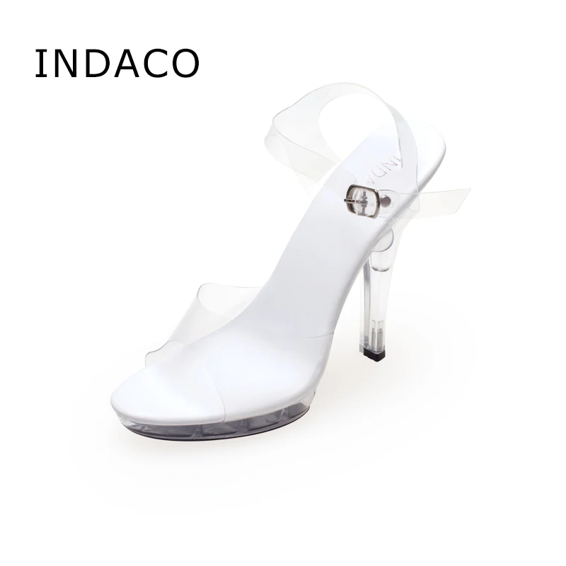 туфли женские на каблуке прозрачный босоножки платформе 12cm INDACO|sandals platform|heel