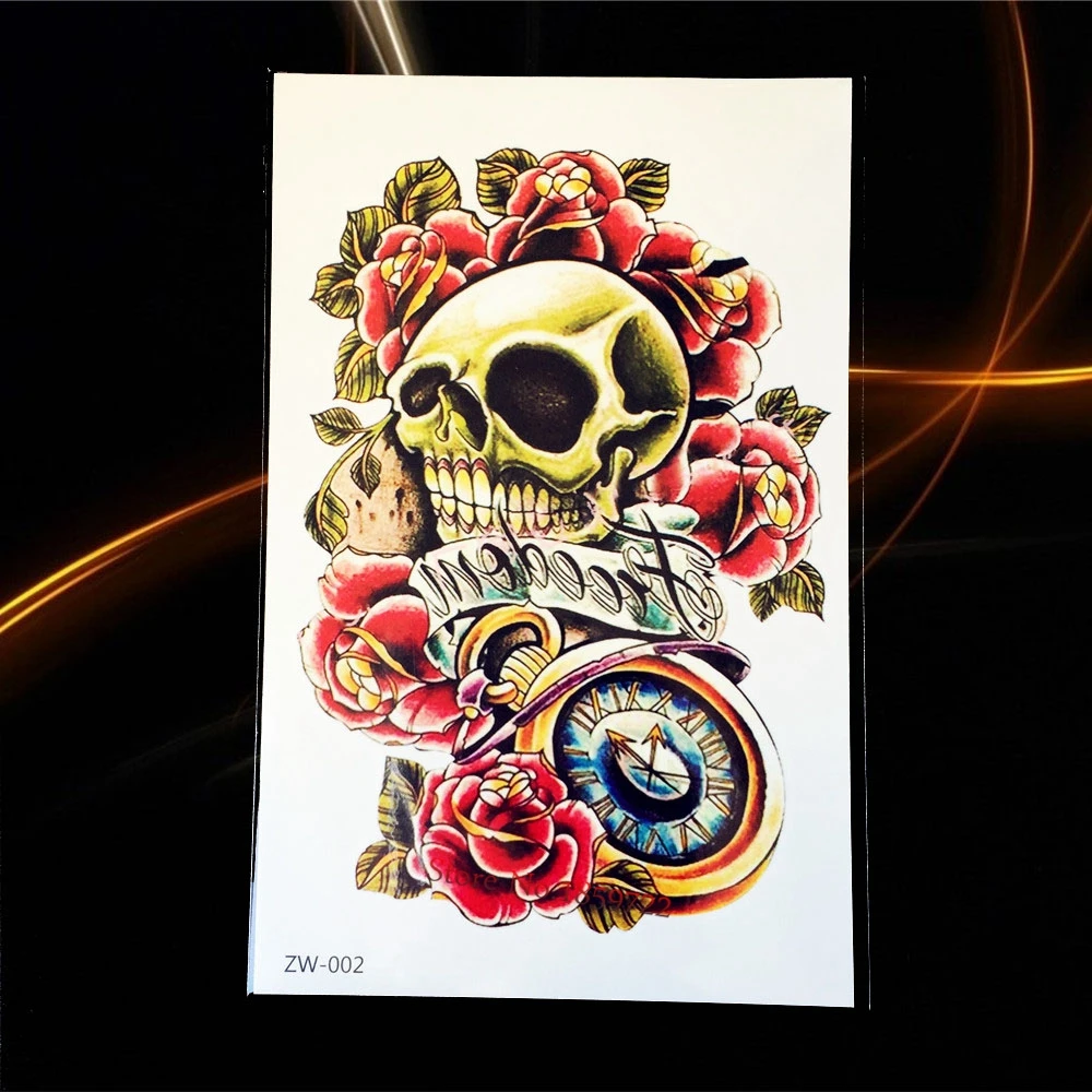 1 шт. черные индийские тотемные временные тату наклейки для мужчин HQS A52 крутой