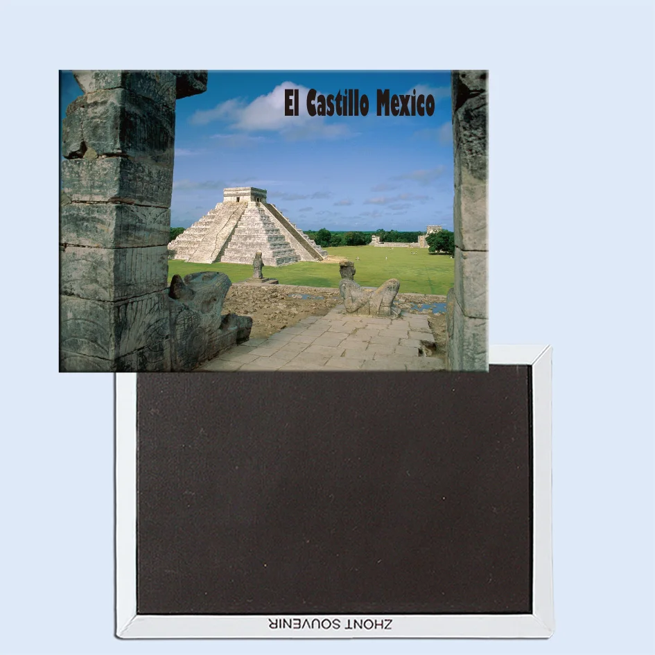 El Castillo Chichen Itza (Mayan Toltec) Мексика магнитные наклейки на холодильник туристические