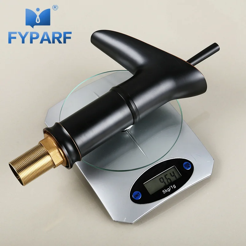 

FYPARF Waterfall Bathroom Faucet Retro Basin Taps Oil Rubbed Bronze Single Handle Sink Faucets Taps Solid Brass Sink Water Crane