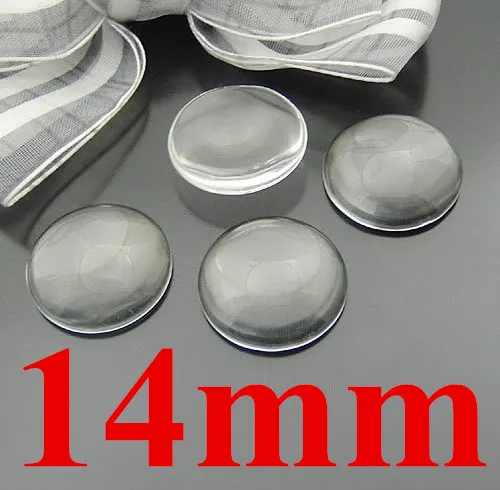 Бесплатная доставка 200 шт. 14 мм Круглый прозрачный плоский купольный