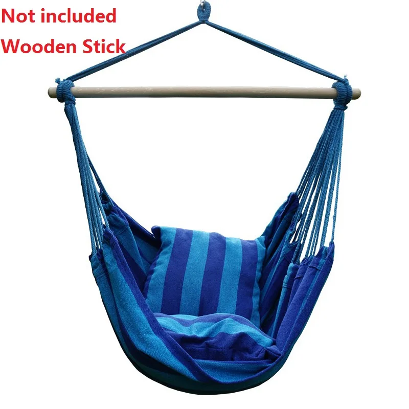 No Stick with pillow Садовый гамак для взрослых, детский стул, подвесное кресло, качели, гамак с 2 подушками, качели, стулья - Цвет: No Stick with pillow