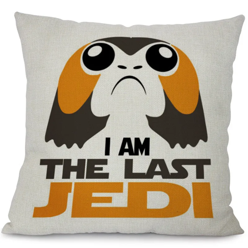 Чехол для подушки Porg из хлопка и льна, Звездные войны, цифровой домашний декоративный с рисунком, диванная подушка, чехол для дивана, стула